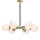 preview thumbnail 16 of 34, Maura 6-Light 28" Brass Cluster Pendant, by JONATHAN Y