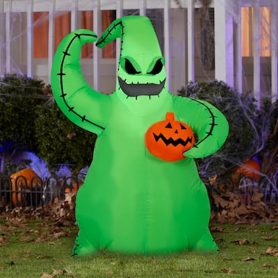 Airblown-Green Oogie Boogie Holding Pumpkin-Disney