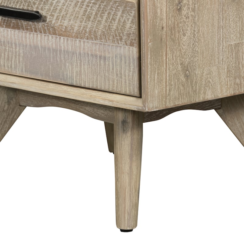 Carson Carrington Junsternas Acacia Mid-century 2-drawer Night Stand