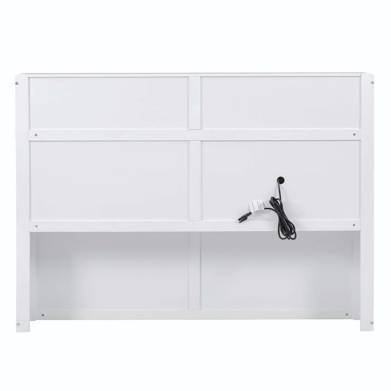 Wood Queen Size Hydraulic Platform Bed with Storage LED Headboard