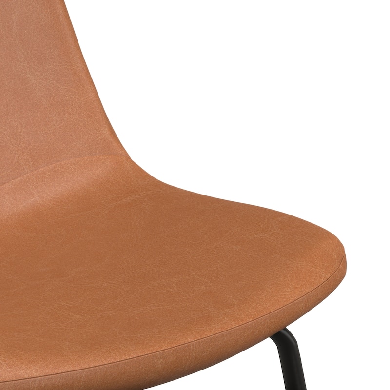 Maxine Vegan Leather Counter Height Stools Black Legs (Set of 2)