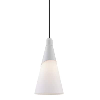 Mitzi by Hudson Valley Parker 1-light Glossy White Pendant, Opal Matte Glass