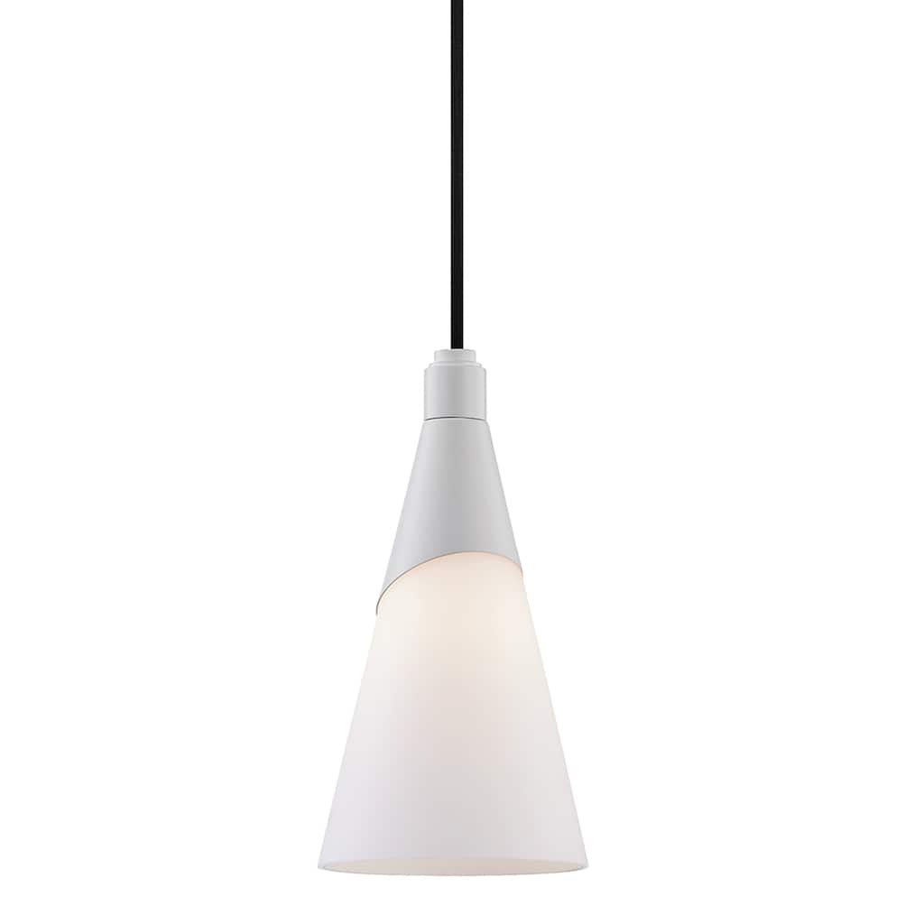 Mitzi by Hudson Valley Parker 1-light Glossy White Pendant, Opal Matte Glass