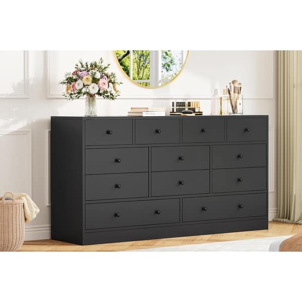 slide 2 of 8, Dresser for Bedroom,12 Drawer Dressers & Chests of Drawers Black