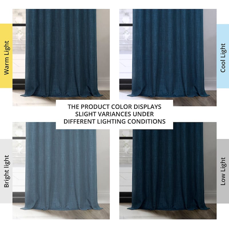 Exclusive Fabrics Grommet Textured Faux Linen Room Darkening Curtains for Bedroom & Living Room Curtains (1 Panel)