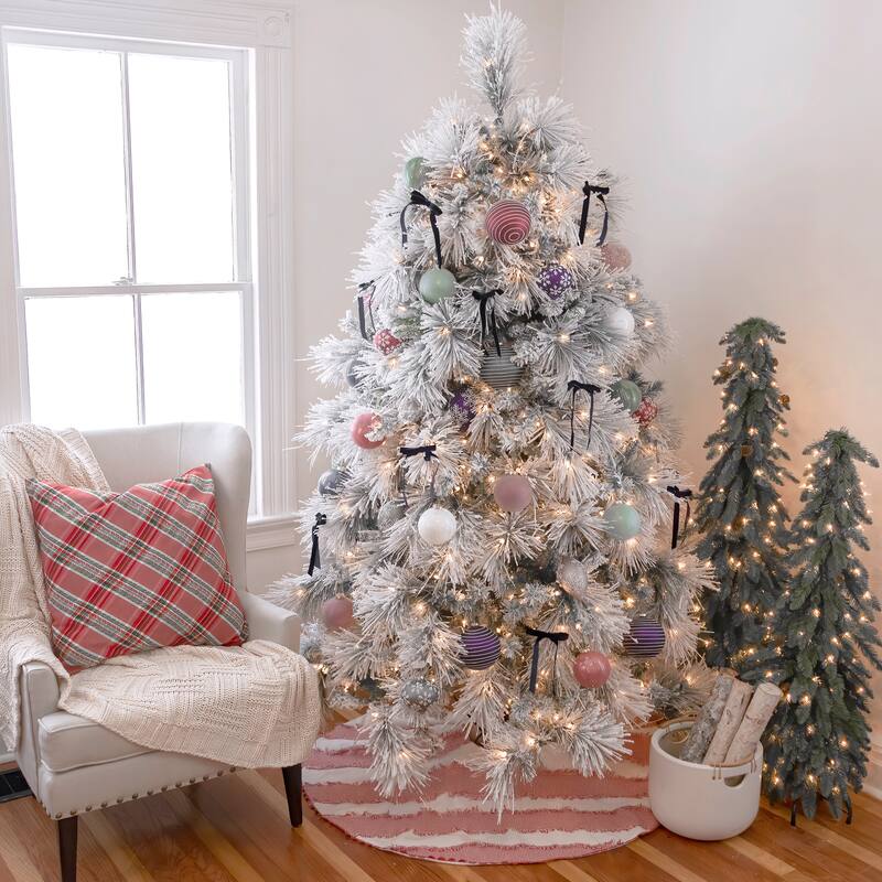 National Tree Company 48 in. HGTV Home Collection Ric Rac Lace border Tree Skirt, Red and White - 48 in
