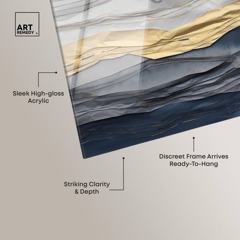 Flowing Golden Tide Acrylic by Art Remedy, Ready to Hang