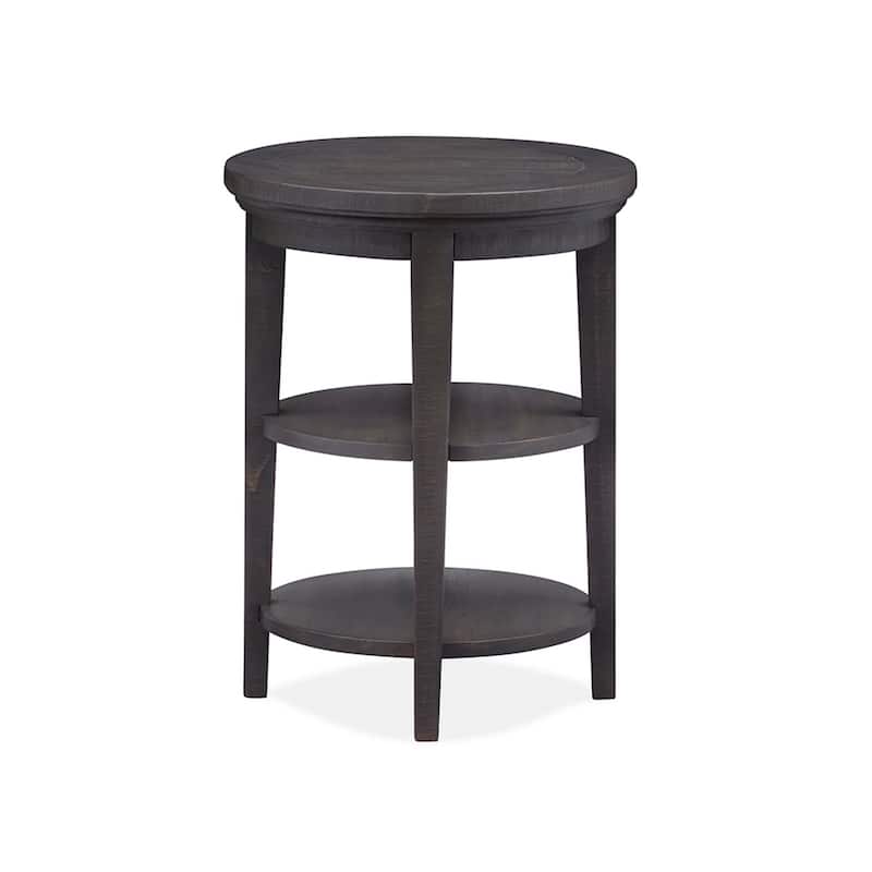 Magnussen Home Westley Falls Graphite Round Accent End Table - 18''W x 18''D x 24''H