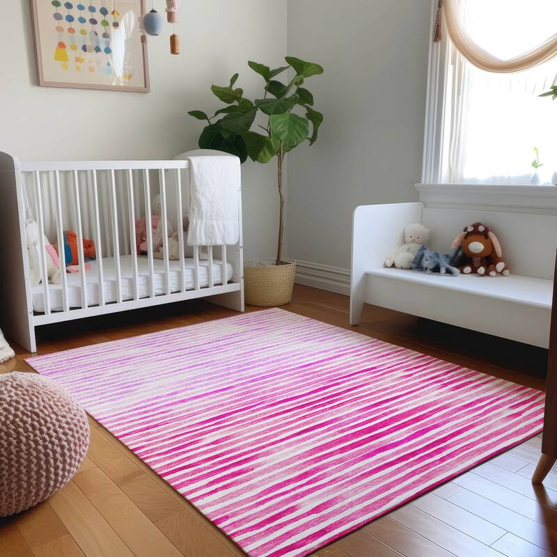 Premium Washable Super Soft Ombre Stripes Mayfield Rug - Pink - 2' 6" x 3' 10" - Rectangle