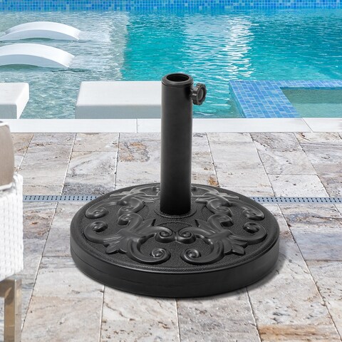 29 lbs Patio Market Umbrella Circular Base Holder Filled with Concrete/Cement - Dia. 14.96" * High 11.81"