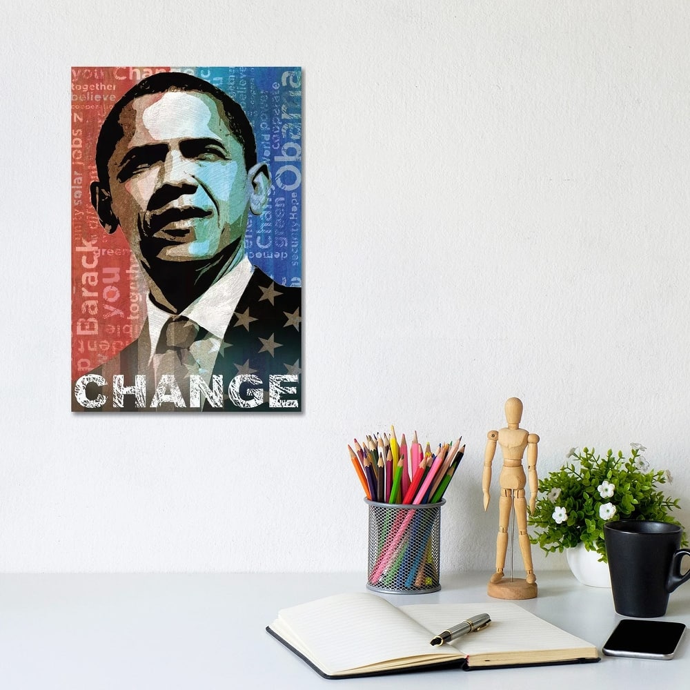 iCanvas "Obama: Change" by Keith Mallett Canvas Print