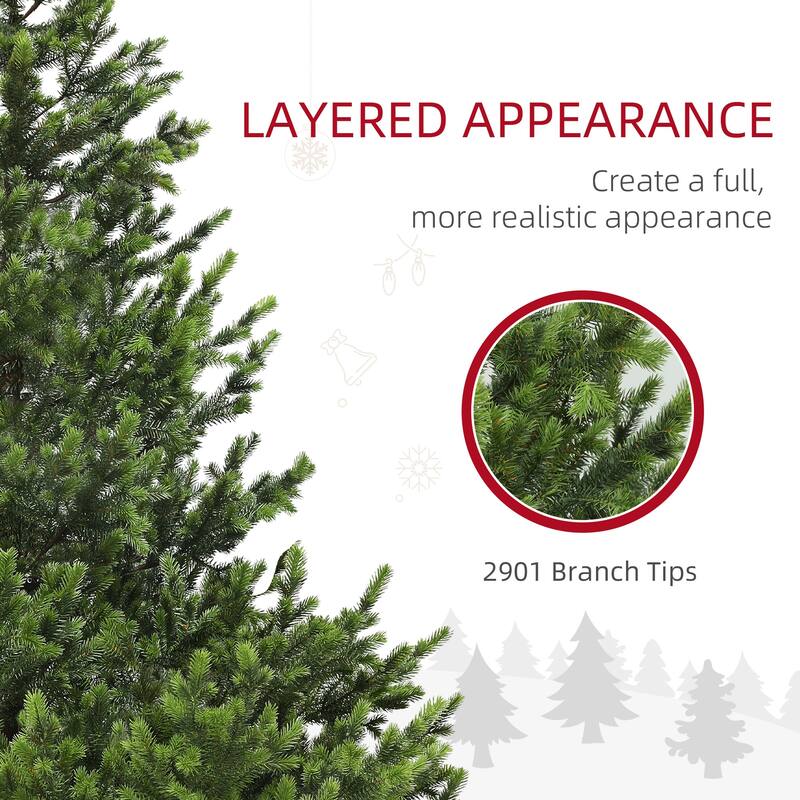 7ft Artificial Christmas Tree, Sparse Realistic Cedar Tree with 2901 Tips, Easy Assembly, Hinged Xmas Tree - Green