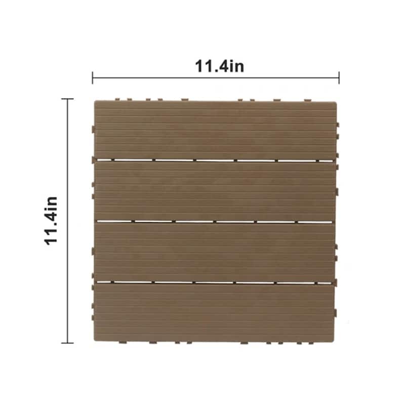 27 Pack, 11.4"x11.4" Plastic Waterproof Interlocking Deck Tiles