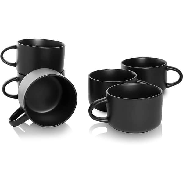 10 Strawberry Street Wazee Matte Oversized Mug, Set of 6 - White