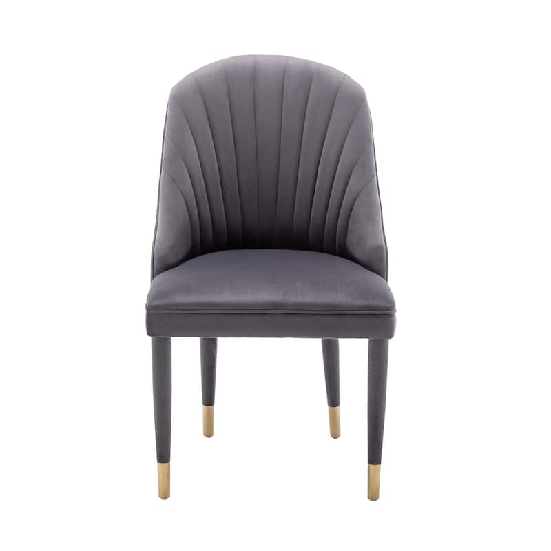 Porthos Home Wren Velvet Dining Chairs with Velvet Covered Rubberwood Legs, Set of 2