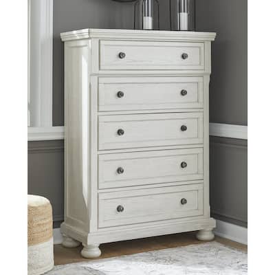 Signature Design by Ashley Robbinsdale Antique White Five Drawer Chest