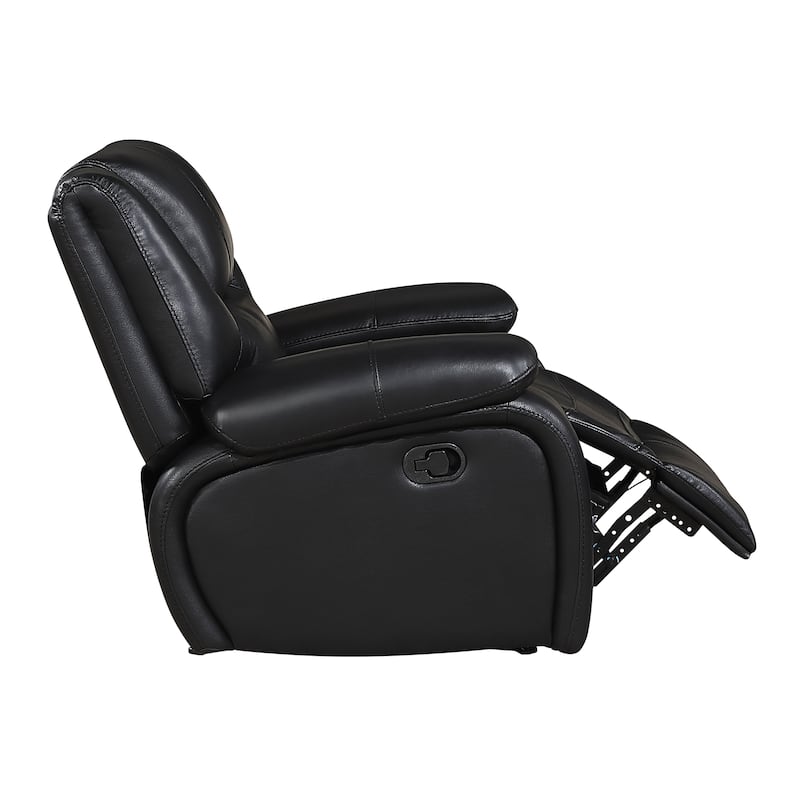 Fremont & Park Baron 39.5" Leather Manual Glider Recliner with Tab Pull Motion