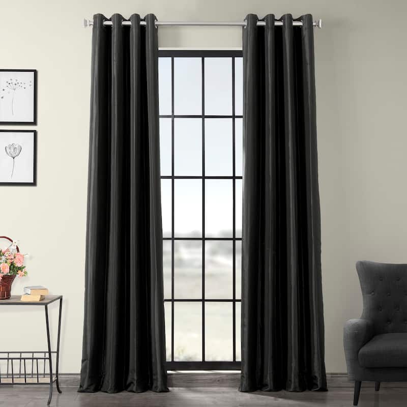Exclusive Fabrics Blackout Faux Silk Taffeta 120-inch Curtain (1 Panel)