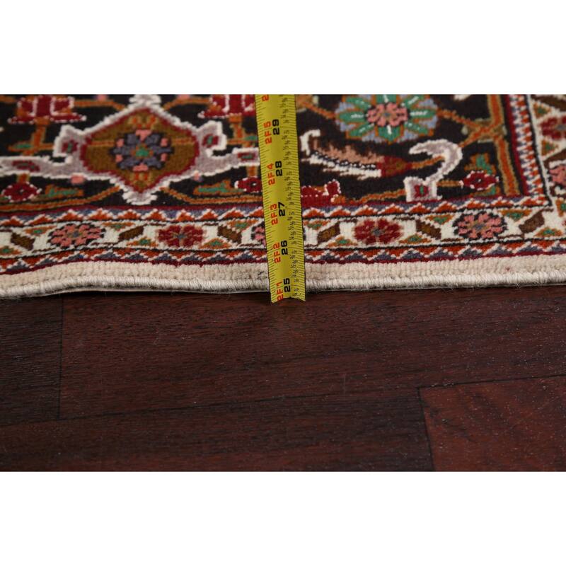 Vegetable Dye Wool/ Silk Tabriz Mahi Persian Area Rug Hand-knotted - 5'0" x 6'10"