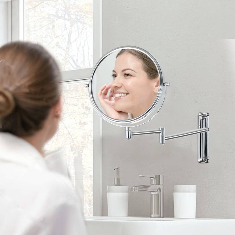 8 inch Double-Sided Framed Wall Mounted Magnifying Bathroom Mirror