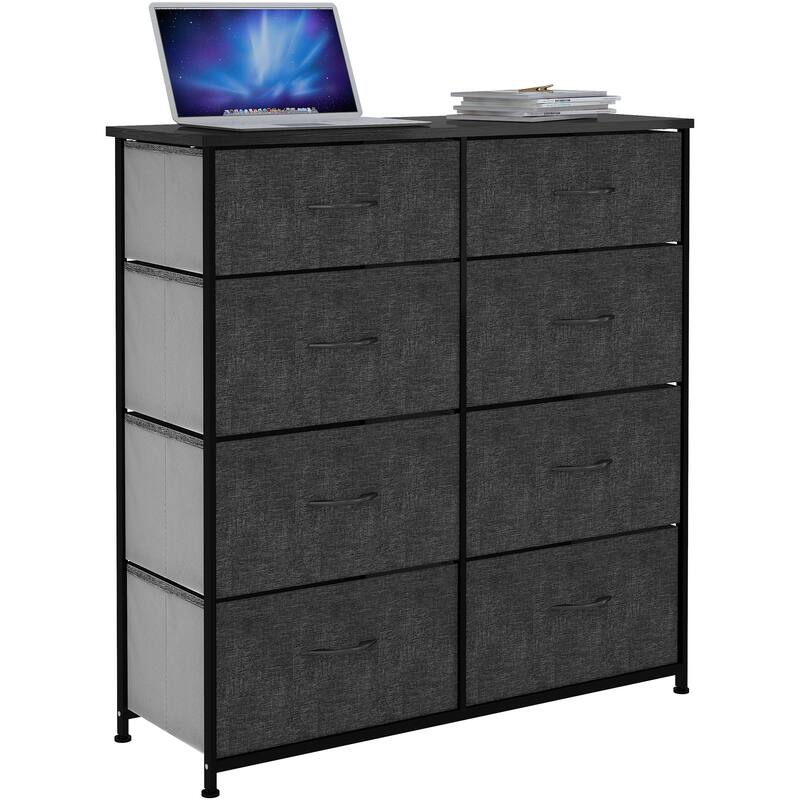 Modern Wide Dresser Storage Tower with 8 Drawers