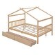 preview thumbnail 8 of 54, Full Size Wooden House Bed with Drawers,Creativity House Bed,Solid Construction