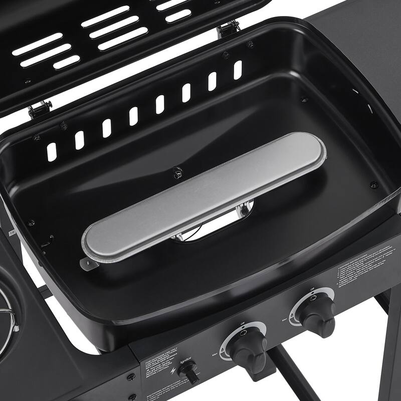 GDF Studio - Ridgewell Outdoor Propane Gas Grill with Side Burner