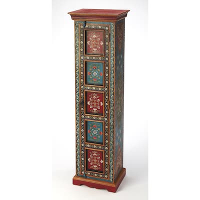 Handmade Butler Amir Hand Painted Tall Cabinet (India)