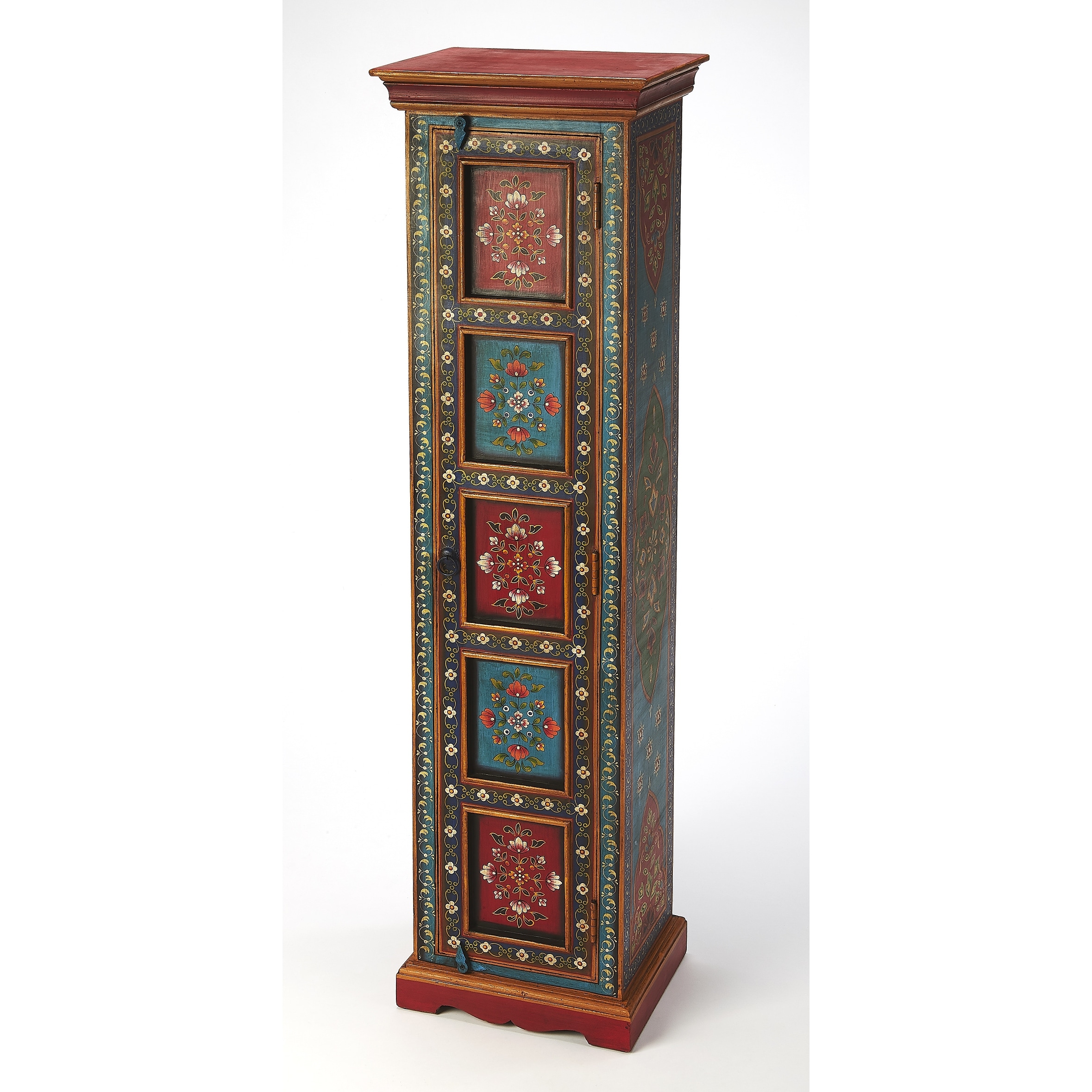 Handmade Butler Amir Hand Painted Tall Cabinet (India)