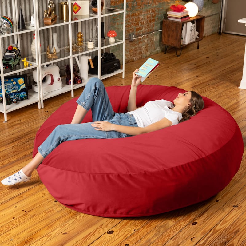 Jaxx Cocoon 6 Ft Giant Bean Bag Sofa and Lounger for Adults, Lush Velvet