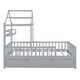 preview thumbnail 6 of 7, Full Size Wooden House Platform Bed with Twin Size Trundle