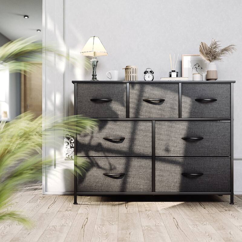 29.7" Modern Fabric 7 Drawer Storage Chest Tower