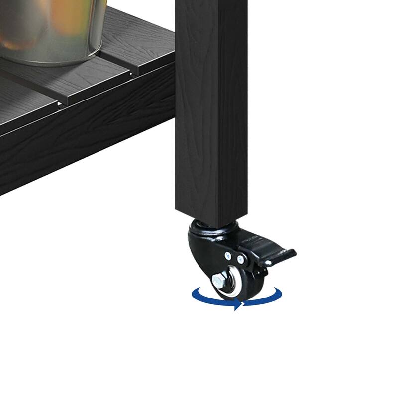 Moasis 2-Tier Outdoor Raised Garden Bed Planter Box Wood Mobile Elevated Stand With Lockable Wheel and Legs