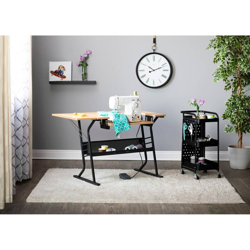 Sew Ready Eclipse Sewing Crafting Office Table with Folding Top and Adjustable Platform