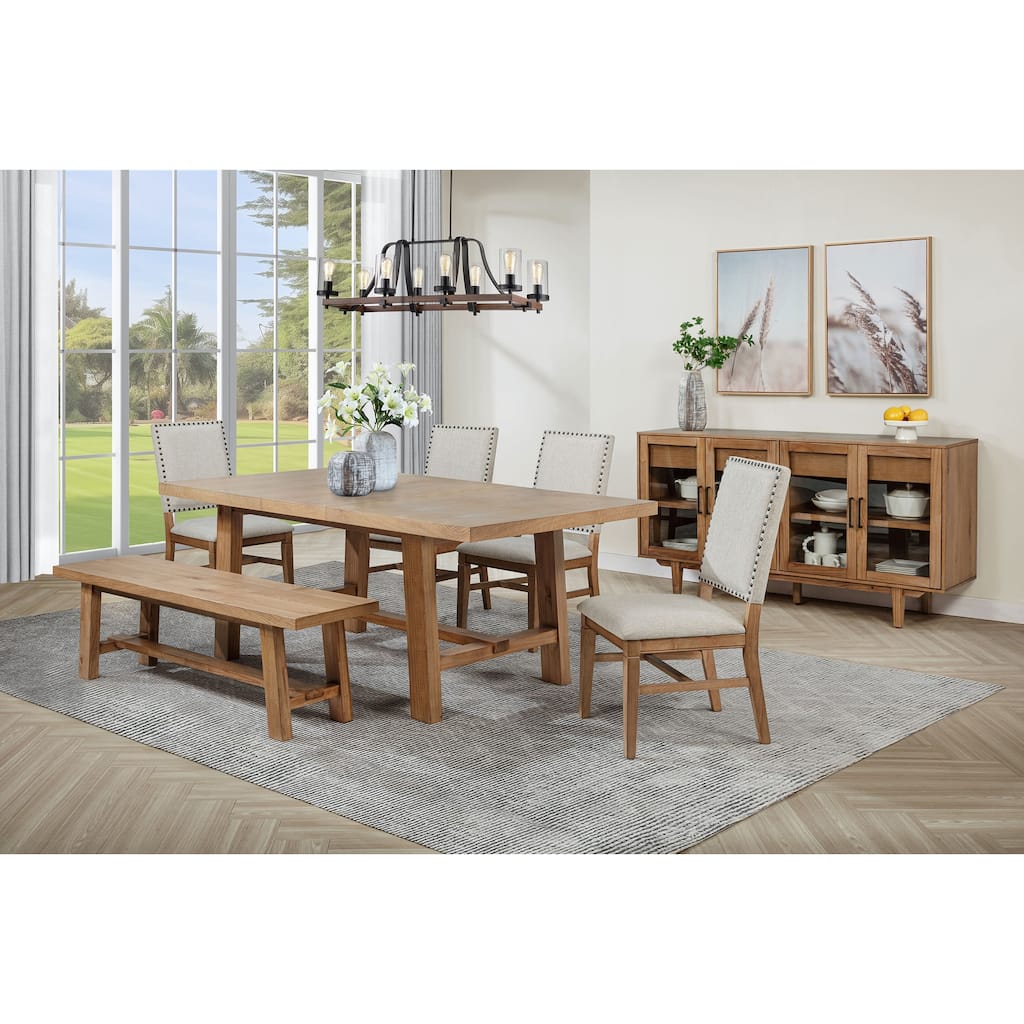 Middleton Extension Leaf Dining Set Brown and Beige