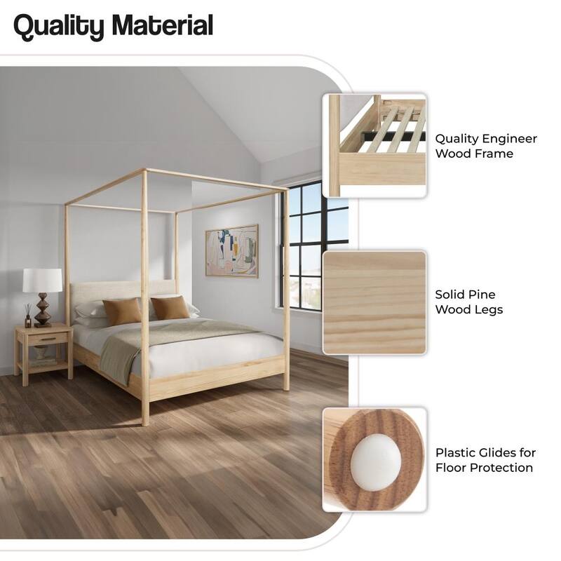 NPD Furniture Bloomfield Queen Bed Set / Canopy Bed Set