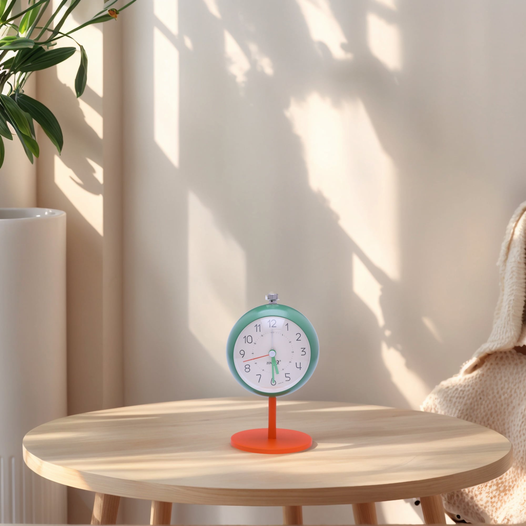 Silent Spherical Alarm Clock, Non-Tick Movement, with Stand, Night Light for Bedroom 3.7"Lx3.1"Wx5.9"H - 3.7"L x 3.1"W x 5.9"H