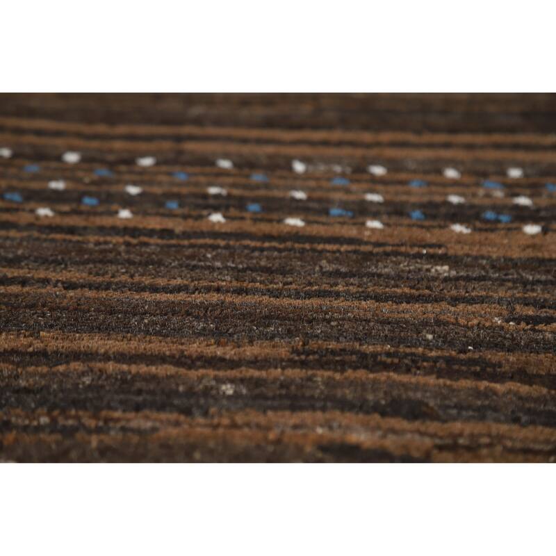 Hand Knotted Oriental 100% Wool Carpet Tribal Tribal Brown Gabbeh Area Rug - 7' 6'' X 5' 5''