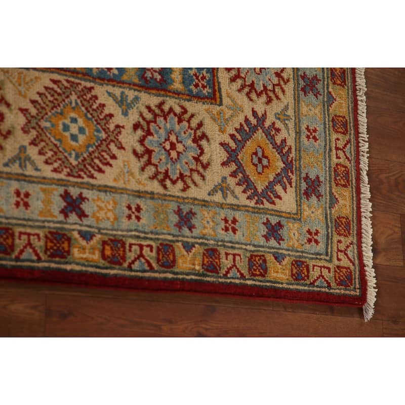 Red Kazak Oriental Area Rug Handmade Living Room Wool Carpet - 6'1" x 8'9"