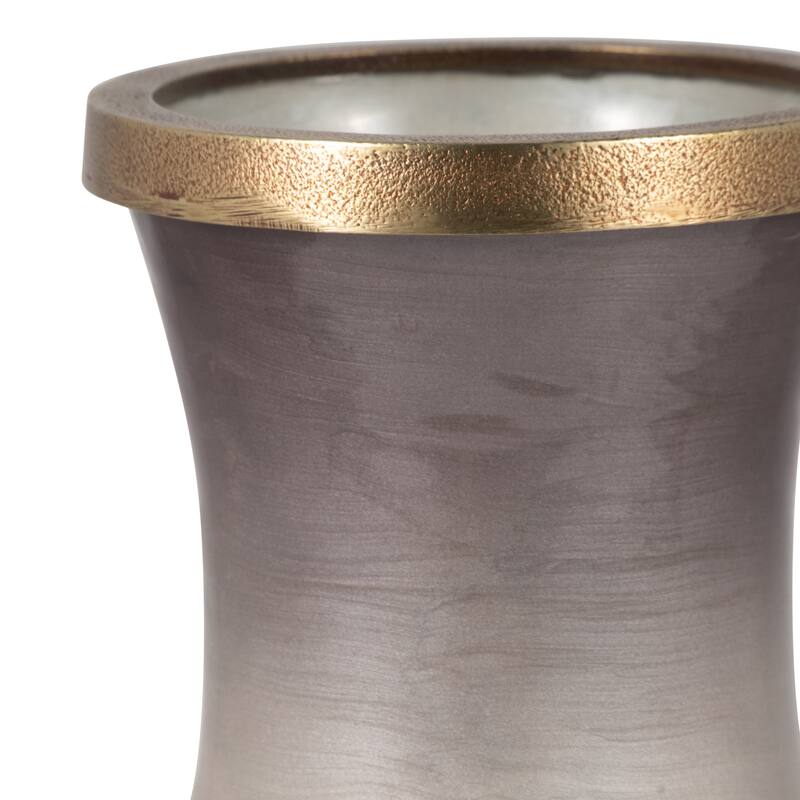 Sagebrook Home Glass Vase with Metal Accent - Elegant Decor Accent Piece