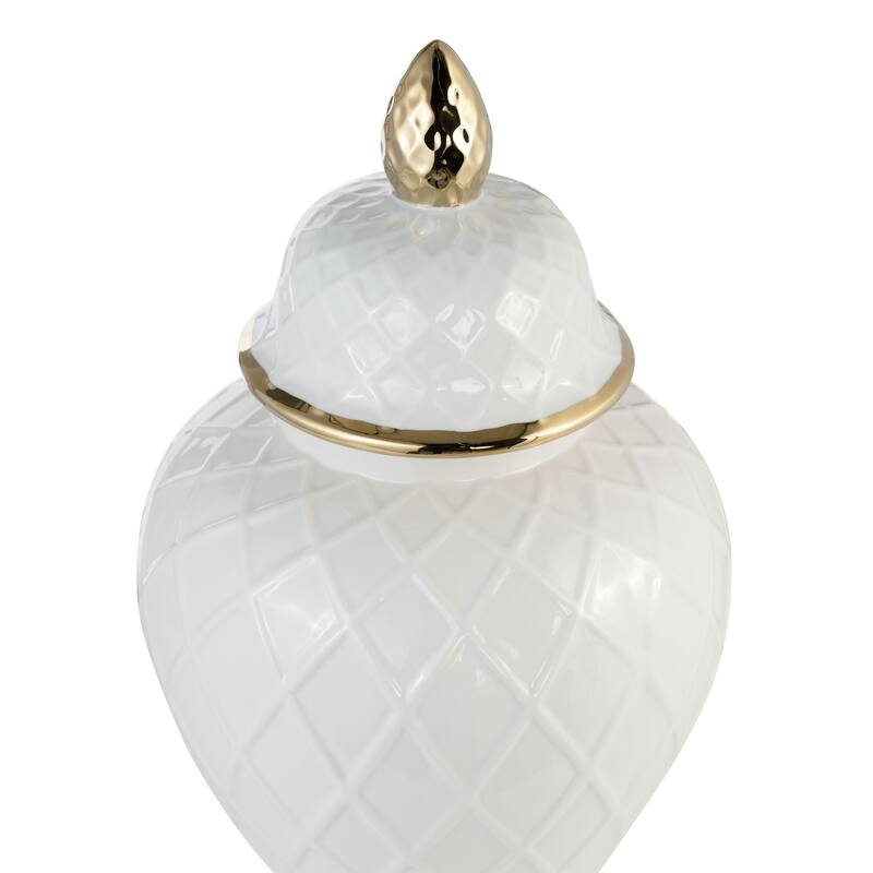 Sagebrook Home Gold Accented Glam Ginger Jar with Lid