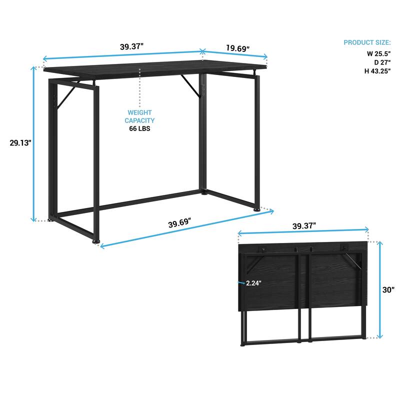 Functional Space Saving Collapsible Folding Desk