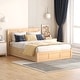 preview thumbnail 3 of 5, Full Size Wood Platform Bed with Underneath Storage and 2-Drawers, Wood Color