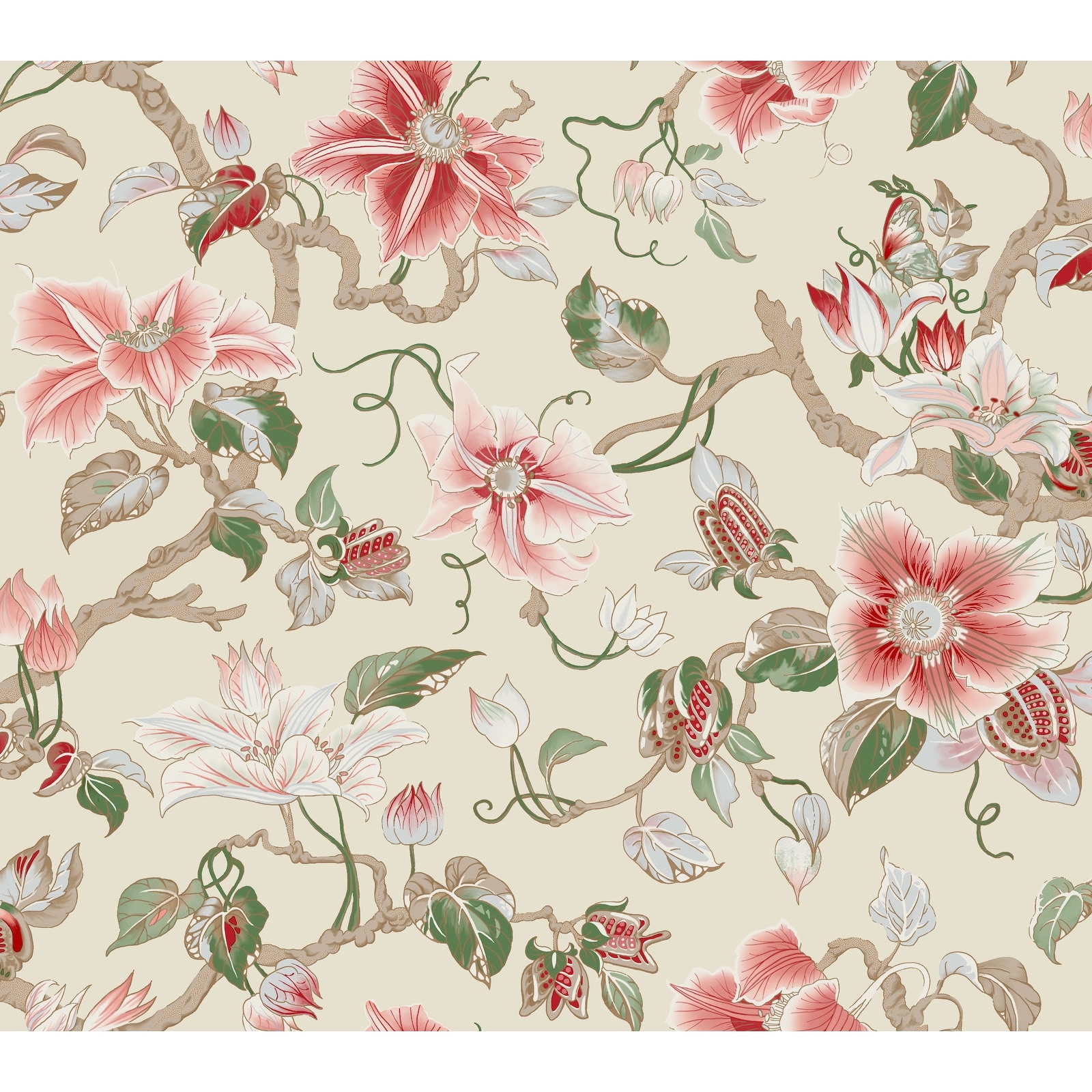 Ronald Redding Marguerite Vine Cream Wallpaper