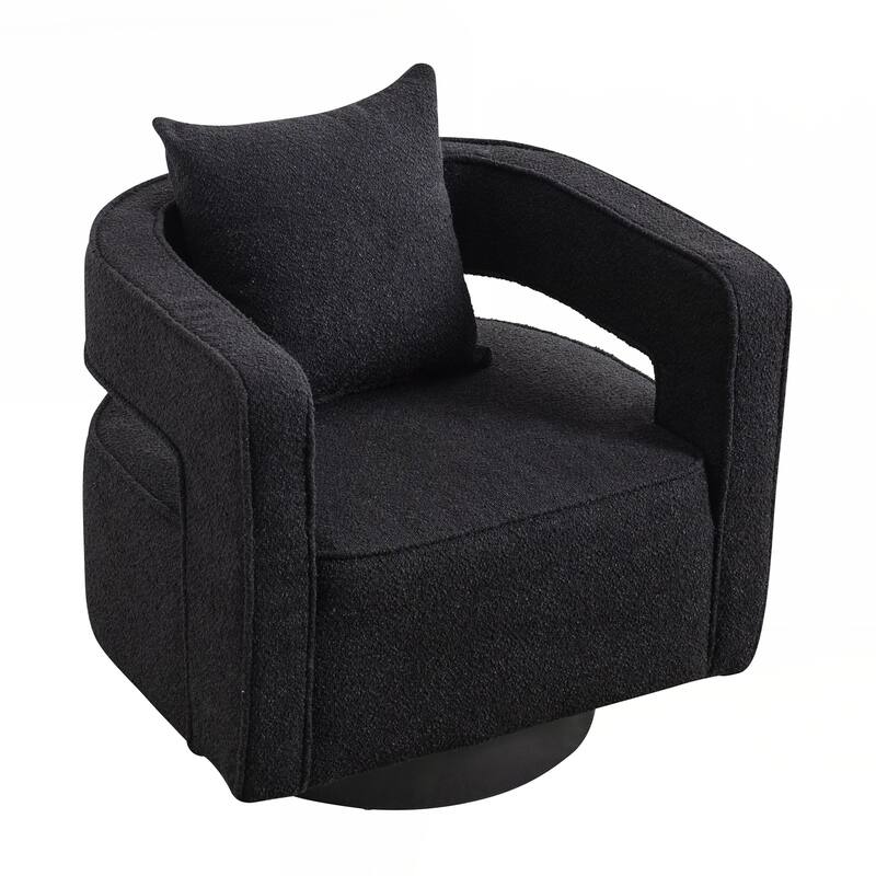 Swivel Accent Open Back Chair Modern Comfy Sofa Chair With Base For Nursery Bedroom Living Room Hotel Office