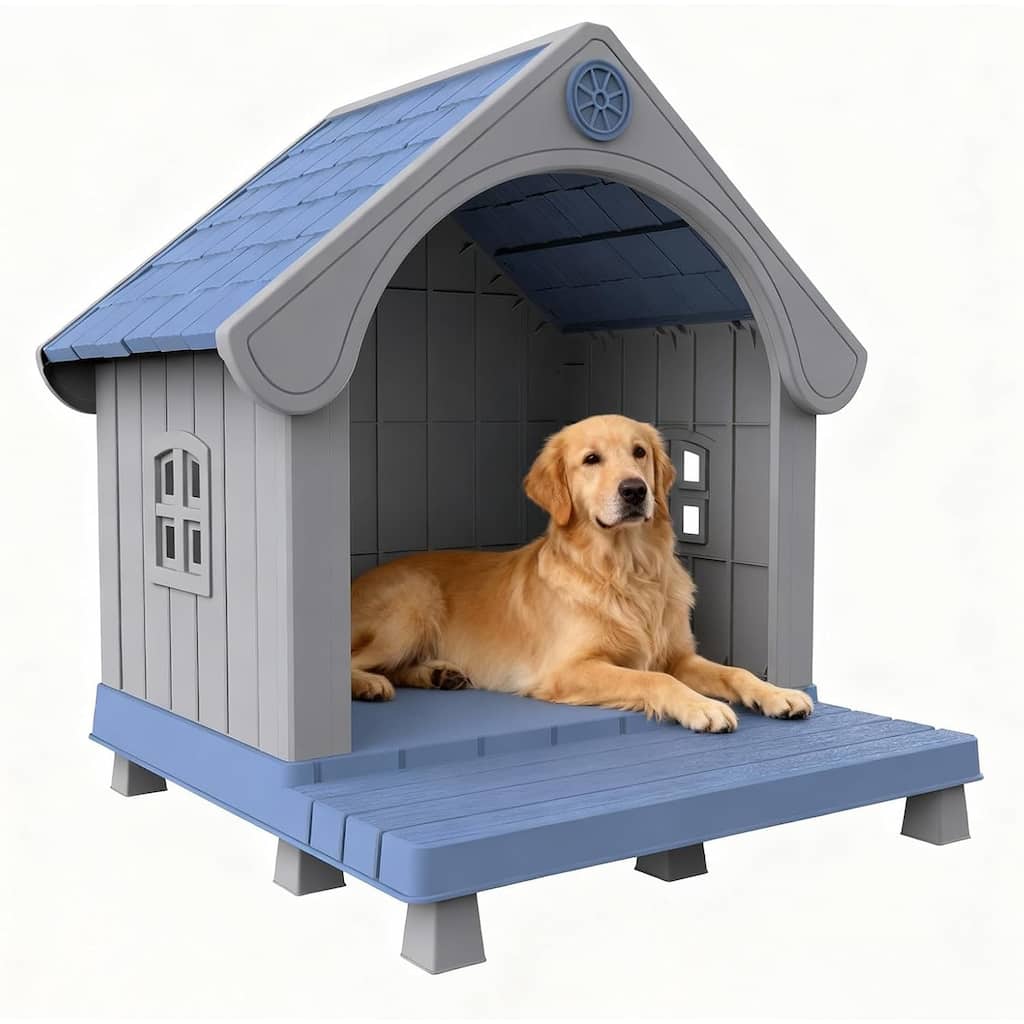 Outdoor Dog House, Durable All-Weather Large Dog House for Backyard, Patio and Indoor Use
