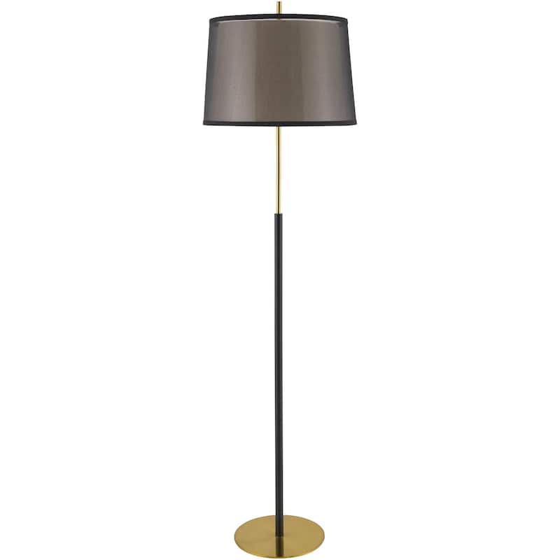 Livabliss Tanza Traditional Accent Floor Lamp - 63"H x 11"W x 11"D - Black/Nickel