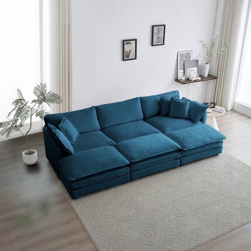Modern Accent Chair with Ottoman, Living Room Club Chair Chenille Upholstered Armchair , Reading Chair for Bedroom