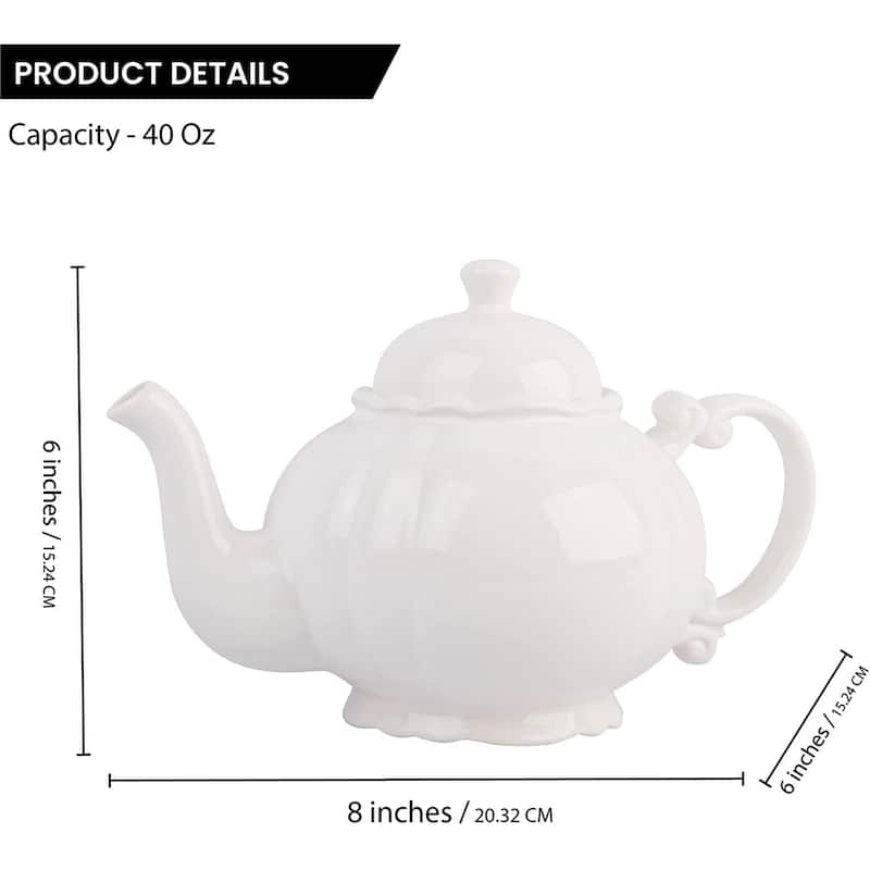 European Style Ceramic Teapot Coffee Pot Water Pot Porcelain Vintage Gift Tea Pot