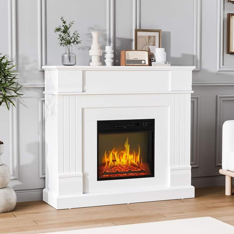 43/47-Inch Smart WiFi Electric Fireplace with 3D Flame and 6 Flame Colors